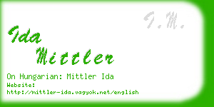 ida mittler business card